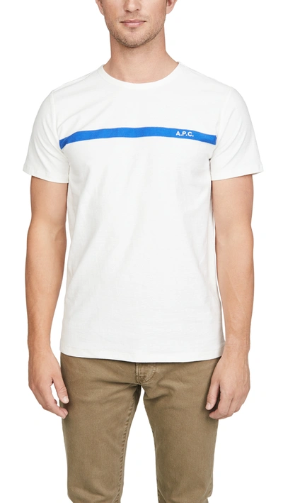 Apc Yukata Blanc H T-shirt In Iag Bleu Roi