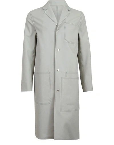 Oamc Poly Long Coat In Mineral Grey