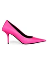 Balenciaga Women's Square Knife Leather Pumps In Bubble Gum