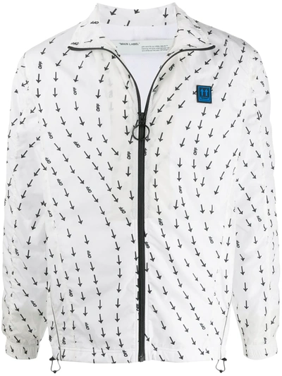 Off-white Arrows Print Lightweight Jacket In White,black