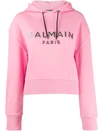 Balmain Pink Logo Cotton-jersey Sweatshirt