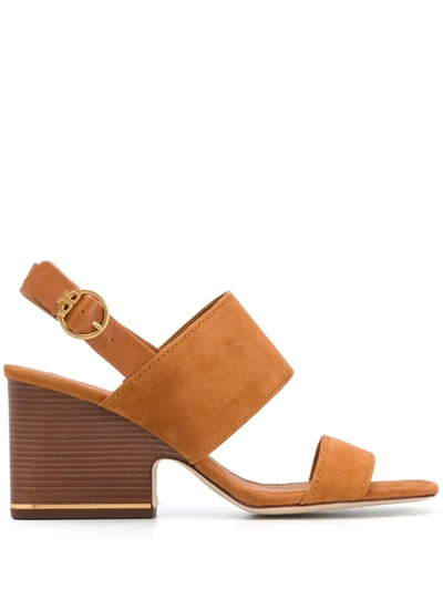 Tory Burch Selby 85mm Block Heel Sandals In Ambra