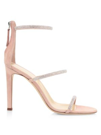 Giuseppe Zanotti Kandra Sparkle Sandals In Rose-pink Suede In Rosa