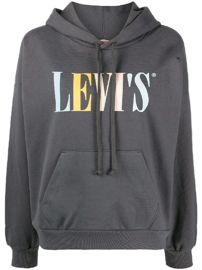 Levi's Washed Black Hoodie With Logo