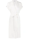 Brunello Cucinelli Women's Monili-tab Sleeve Belted Wrap Dress In White