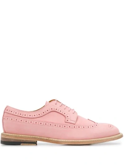 Paul Smith Lace Up Perforated Detail Brogues In Pink