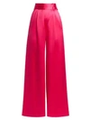 Adriana Iglesias Fiora Silk Wide-leg Pants In Fraise