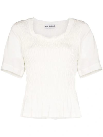 Molly Goddard Elba Ruched Top In White