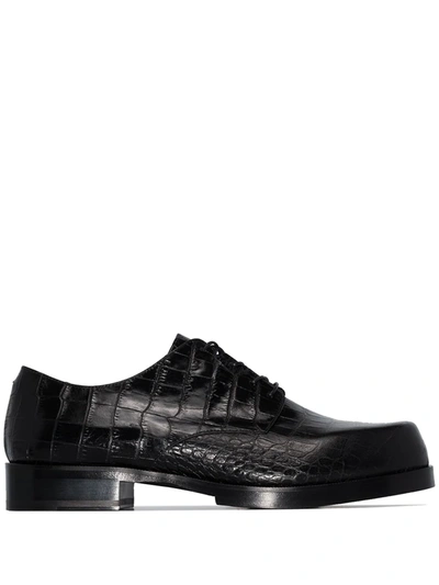 Alyx Black Mock Croc Lace-up Leather Shoes