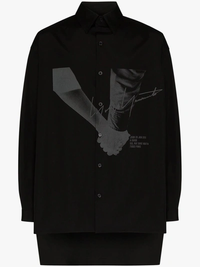 Yohji Yamamoto Hands Print Shirt In Black