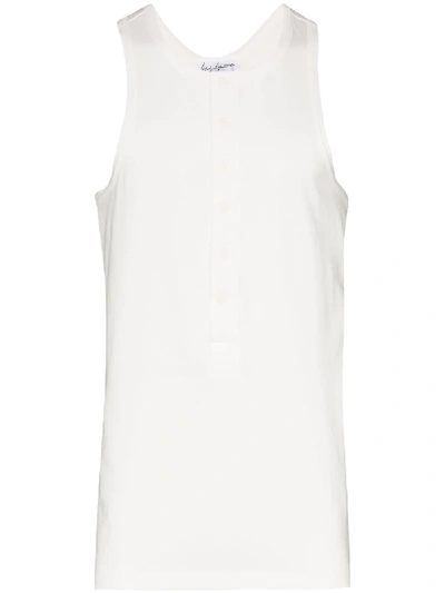 Yohji Yamamoto Button-up Tank Top In White