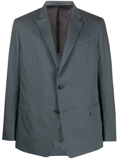 Valentino Single-breasted Notched Lapel Blazer In Grey