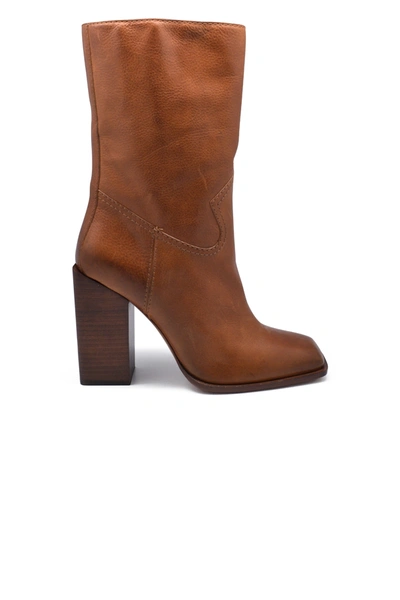 Saint Laurent Women Shoes    Boots In Camel Leather In #c19a6b