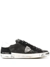 Philippe Model Distressed Low-top Trainers In Black