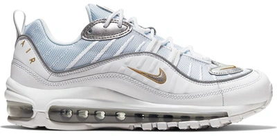 Pre-owned Nike Air Max 98 White Silver Gold (women's) In White/metallic Silver-metallic Gold