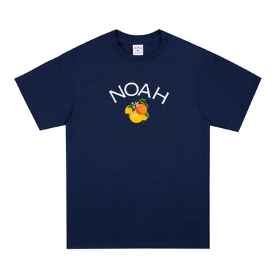 Pre-owned Noah  Citrus Core Logo Tee Navy