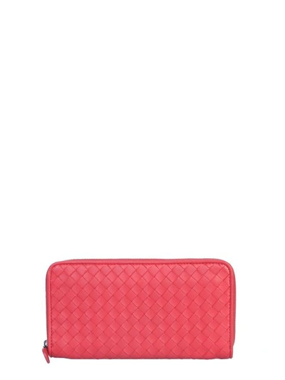 Bottega Veneta Zip Wallet In Rosso