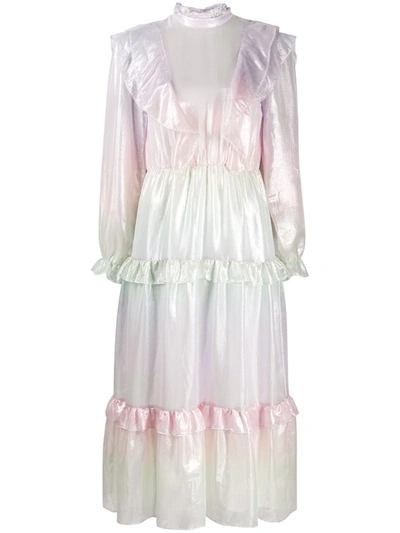 Olivia Rubin Sienna Ruffle Midi Dress In Green ModeSens