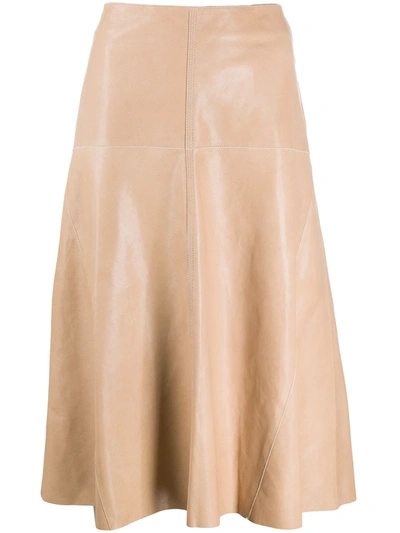 Arma Fairchild Nougat Leather Skirt In Beige