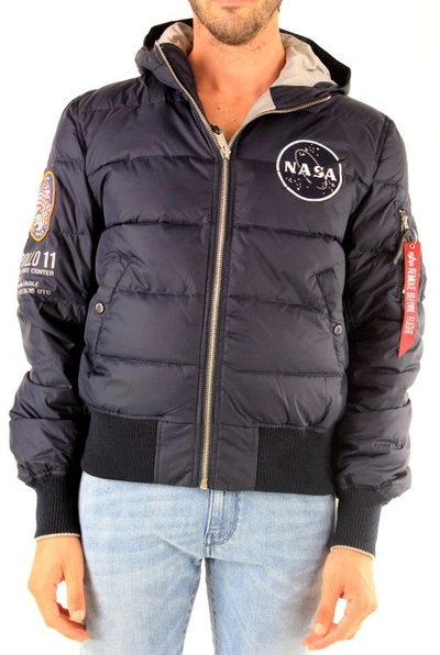 Alpha Industries Apollo 11 Hooded Puffer Jacket In Black