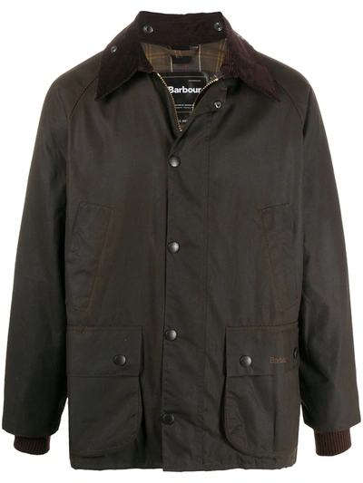 Barbour Bedale Wax Jacket In Waxed Cotton In Grey,green