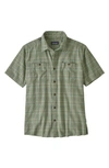 Patagonia 'back Step' Regular Fit Check Short Sleeve Sport Shirt In Green