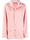 Rains Lightweight Hooded Rain Jacket In Coral