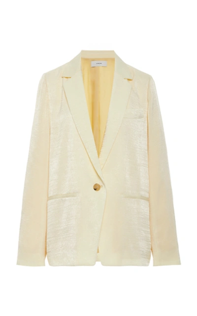 Vince Oversized Crepe De Chine Blazer In White