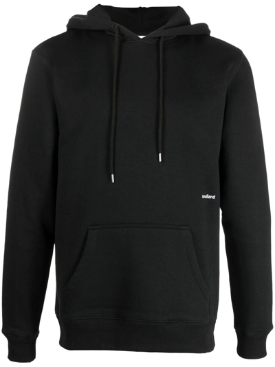 Soulland Wallance Black Hooded Jersey Sweatshirt