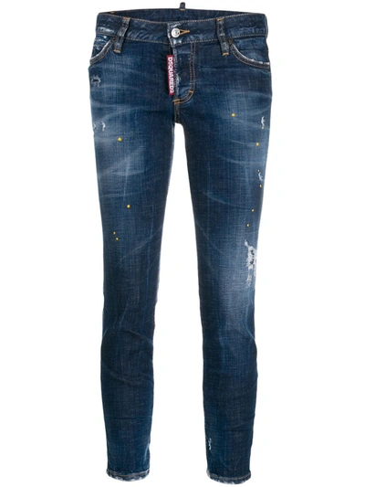 Dsquared2 Cropped Jeans In Blue