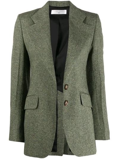 Victoria Beckham Single Breasted Blazer In Green