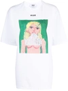 Msgm Painting-print Boxy T-shirt In White