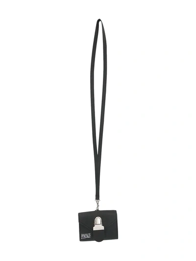 Mm6 Maison Margiela Push-lock Necklace Keyring In Black