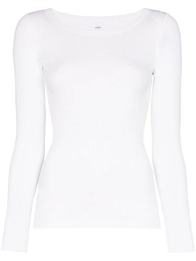 Hyke Ribbed Knit Top In White