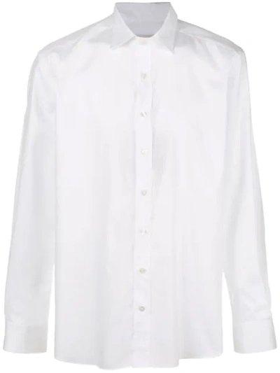 Etro Pointed Collar Cotton Shirt In White