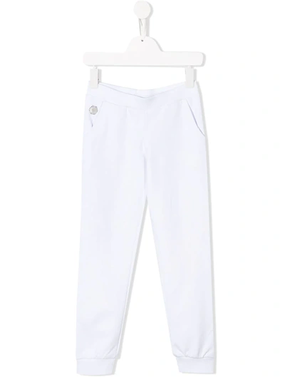 Philipp Plein Kids' Logo Track Trousers In White