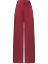 Maison Flaneur Wide Leg Trousers In Red