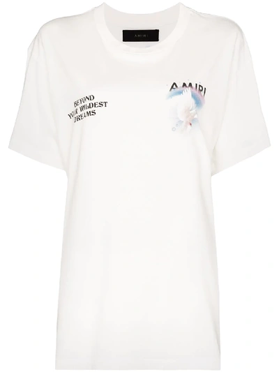 Amiri Rainbow Dove Oversized T-shirt In White