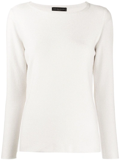 Fabiana Filippi Fine Knit Round Neck Jumper In Neutrals