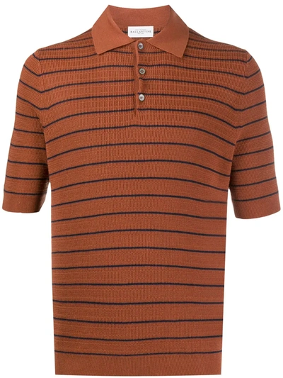 Ballantyne Striped Knitted Polo Shirt In Multicolor