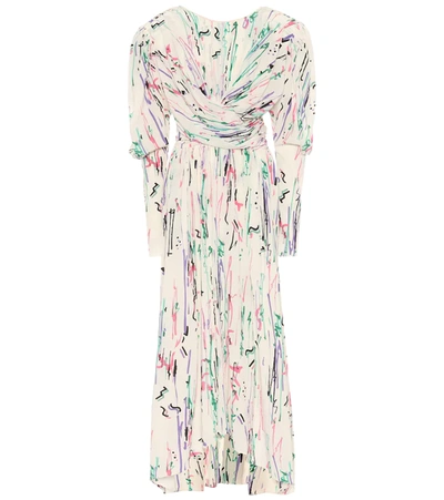 Isabel Marant Filao Crossover-waist Abstract-print Dress In Neutrals