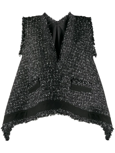 Sacai Knitted Gilet In Black