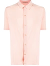 Roberto Collina Buttoned Short-sleeved T-shirt In Pink