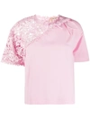 N°21 Crochet Panel T-shirt In Pink