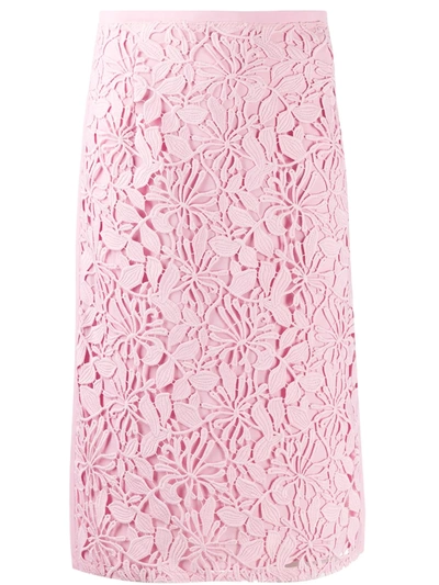 N°21 Floral Midi Skirt In Pink