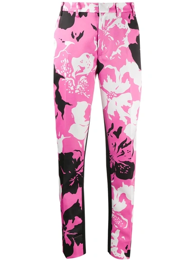 N°21 Floral Slim Trousers In Pink