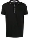 Armani Exchange Logo Detail Polo Shirt In Black