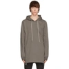 Rick Owens Grey Jersey Hoodie In 34 Dust