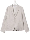 Dondup Teen Single Breasted Blazer In Grey