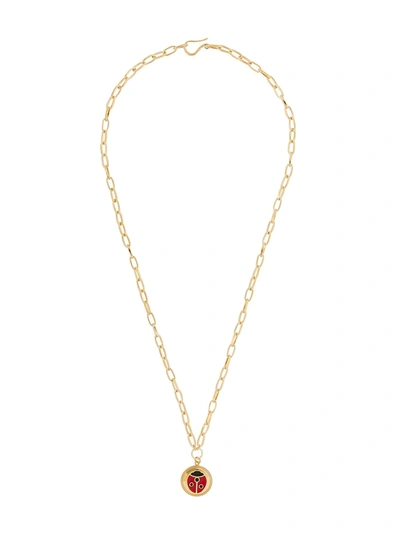 Wilhelmina Garcia Ladybug Pendant Necklace In Gold